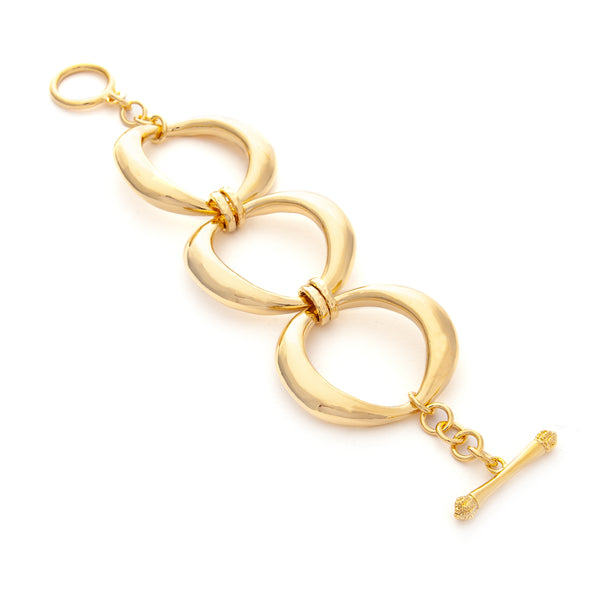 Polished Oval Link Toggle Bracelet