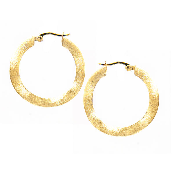 Wavy Satin 1" Hoop Earrings