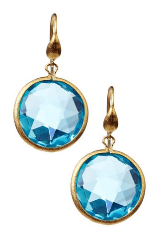 Sky Crystal Round Drop Earrings - Closeout
