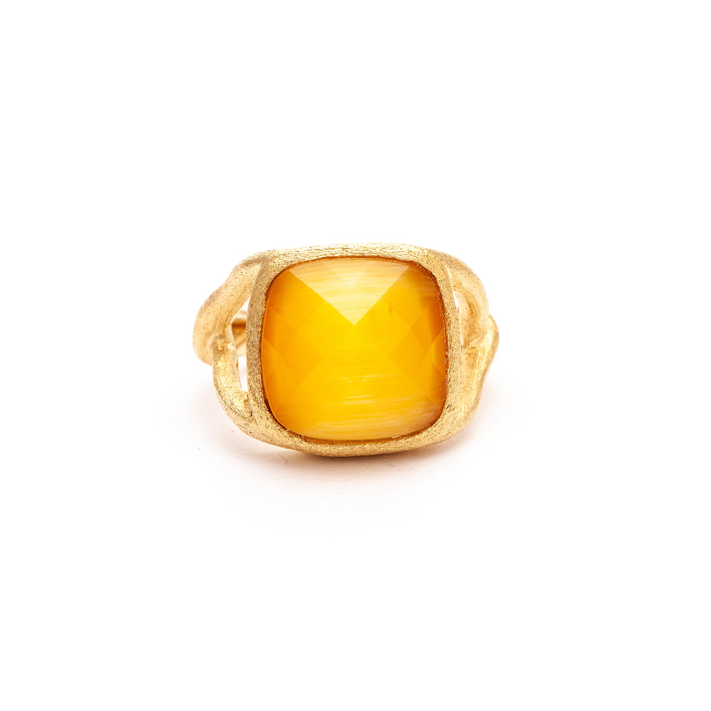 Yellow Cat's Eye Twisted Shank Ring – Rivka Friedman Jewelry