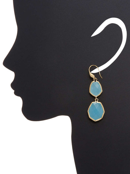 Caribbean Quartzite Double Deco Dangle Earrings - Closeout