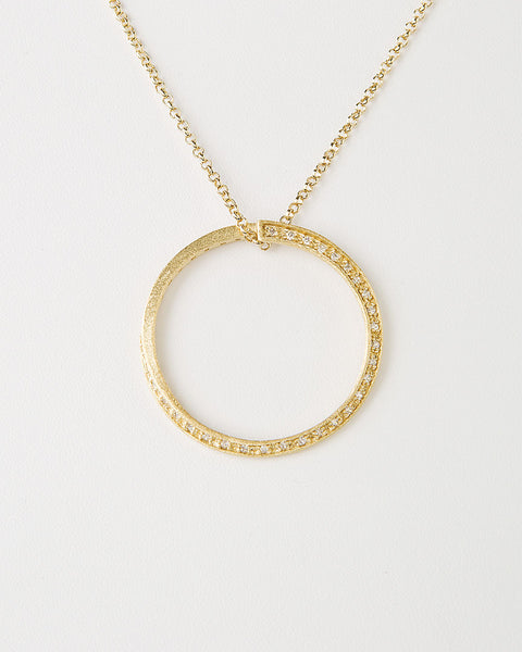 Simulated Diamond Accent Circle Pendant Necklace - Closeout