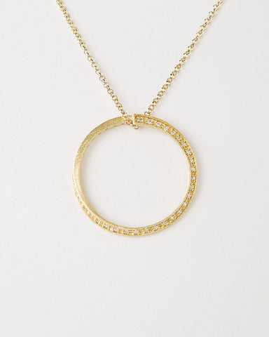 Simulated Diamond Accent Circle Pendant Necklace - Closeout