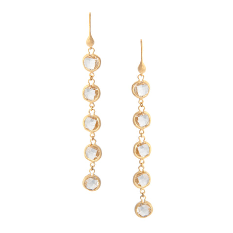 Multi Gem Drop Earrings - Closeout