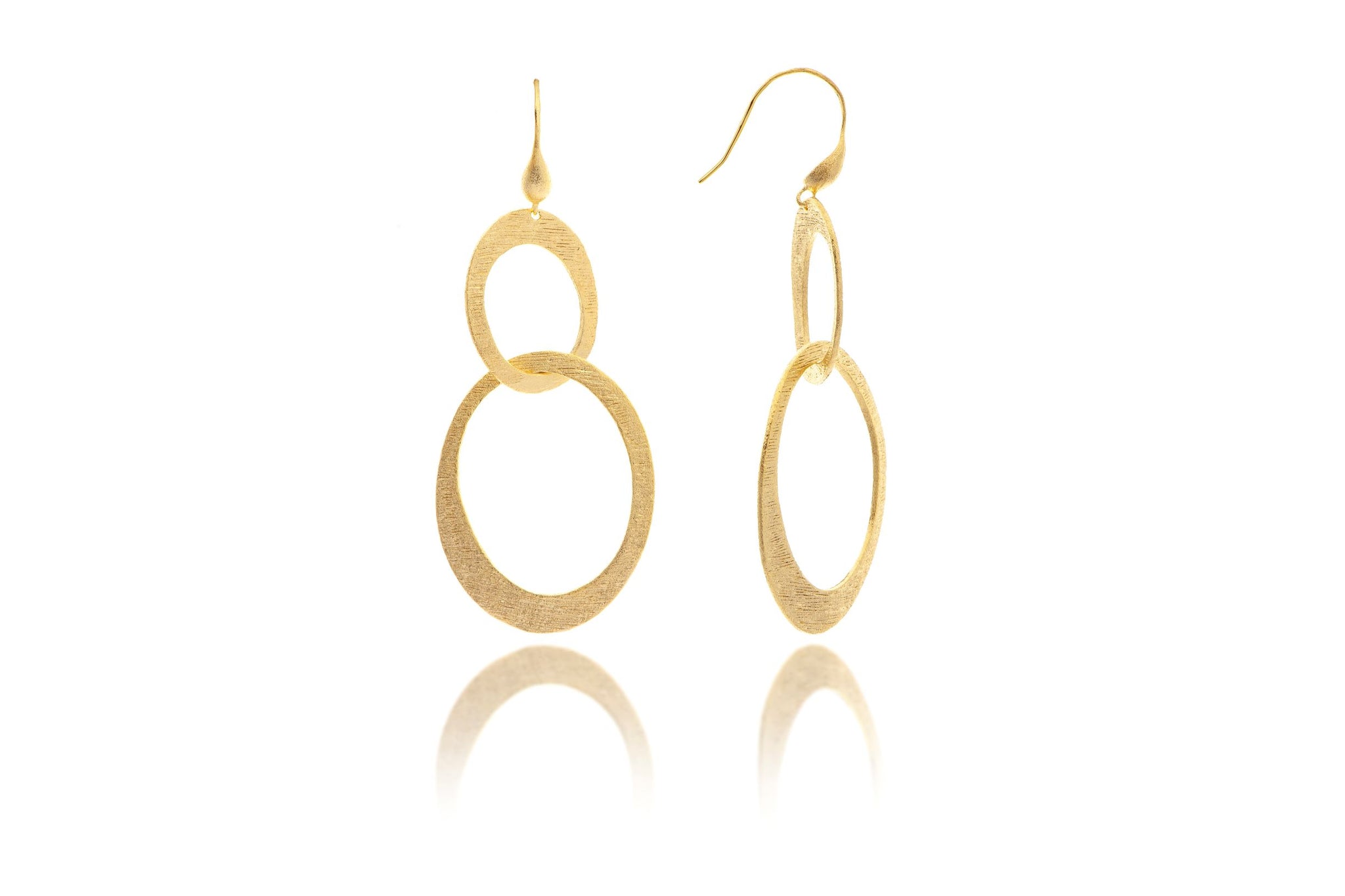 Satin Cascading Oval Earrings - Closeout