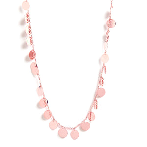 Rose Gold Polished Multi Disc 18" Necklace - Closeout
