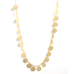 Gold Satin Multi Disc 18" Necklace - Closeout