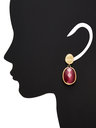 Cat's Eye Raspberry Drop Earrings - Closeout