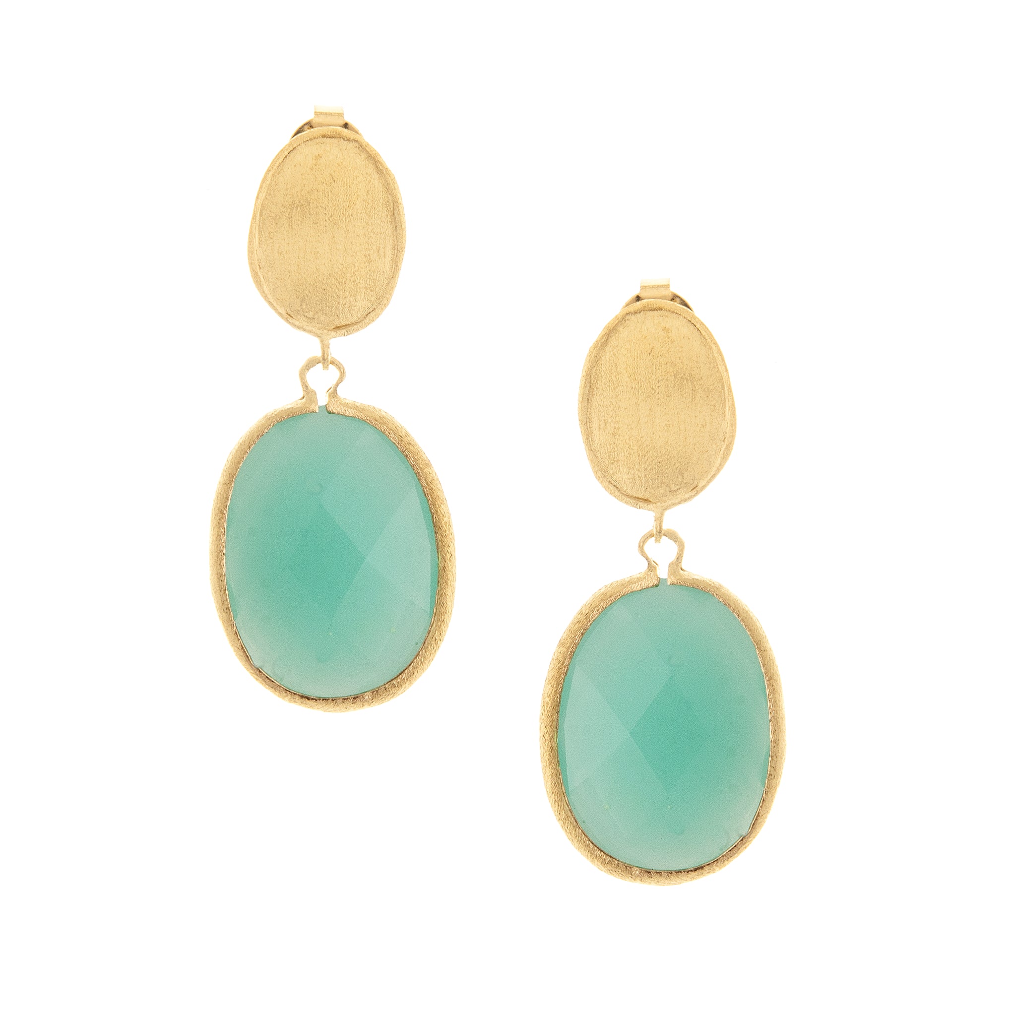 Mint Chalcedony Drop Earrings - Closeout