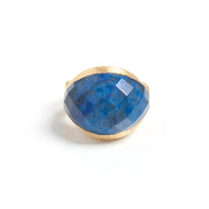 Lapis Satin East - West Cocktail Ring - Closeout