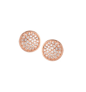 Simulated Diamond Rose Gold Stud Earrings - Closeout