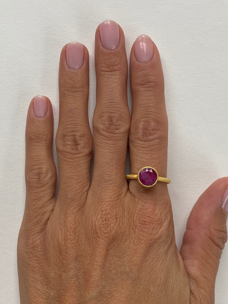 Marquise-Cut Ruby Stacking Ring — Bear Brooksbank