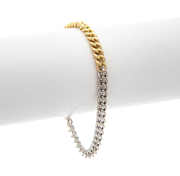 Two Tone Wheat Chain Link Bracelet