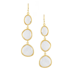 Rock Crystal Triple Cascading Earrings - Closeout