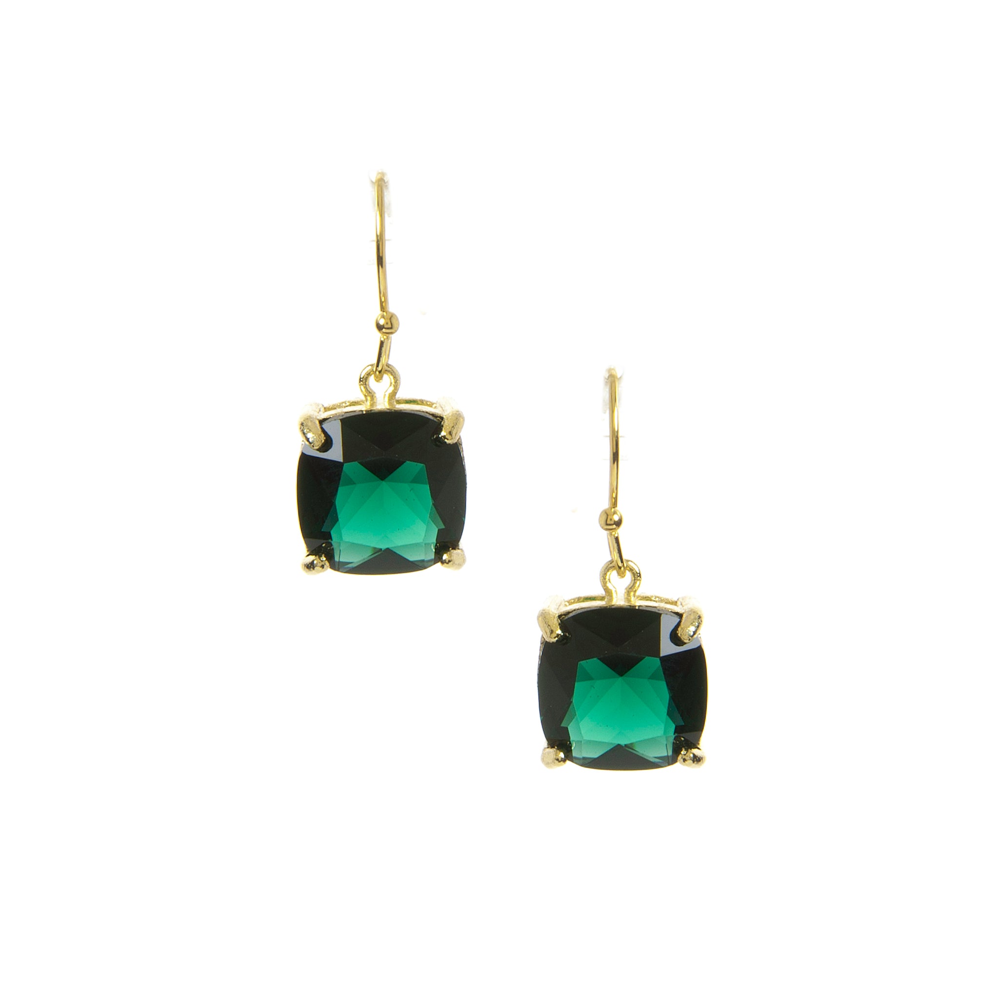 Emerald Dangle Earrings - Closeout