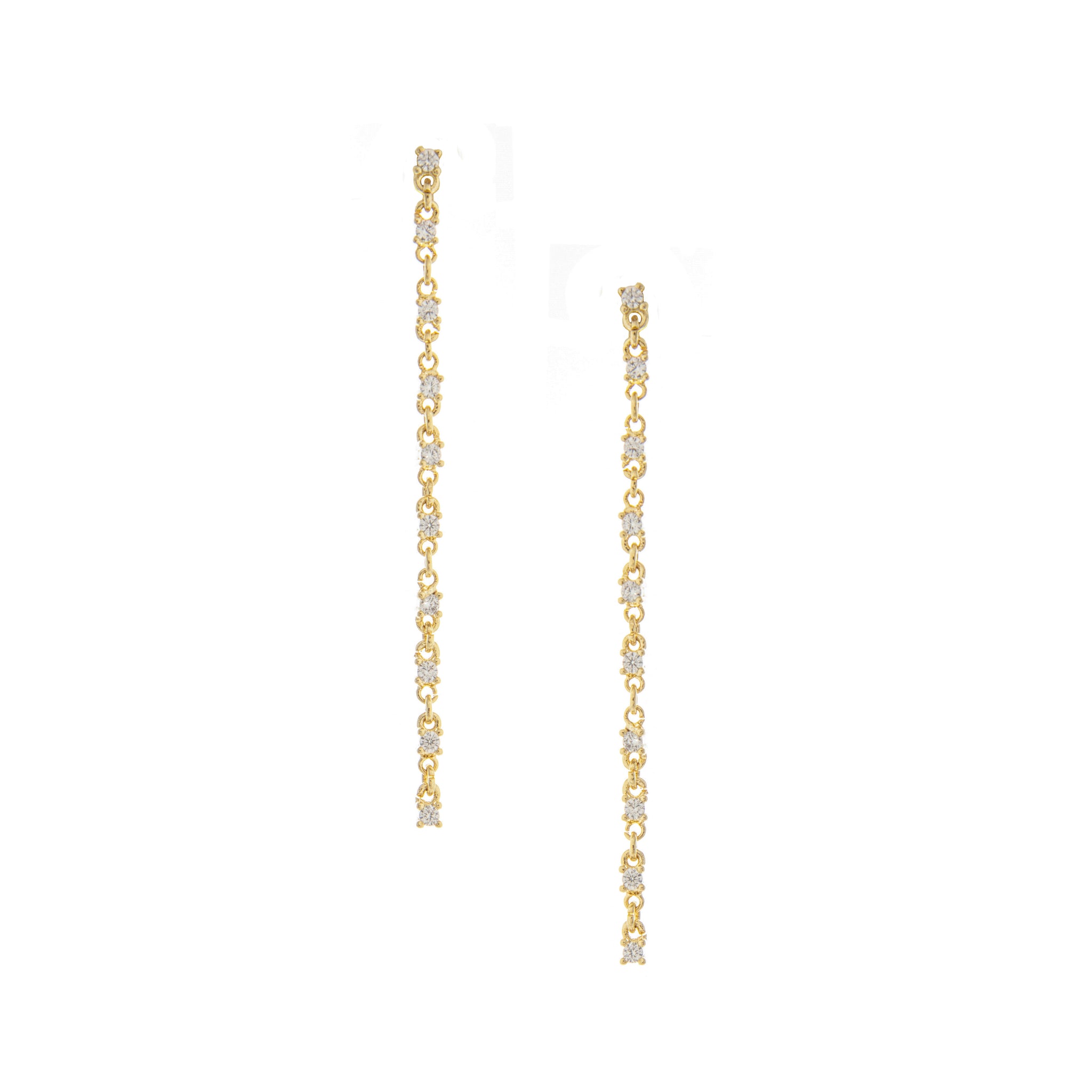 Simulated Diamond Link Dangle Earrings