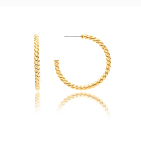 Polished Twisted Hoop Earrings