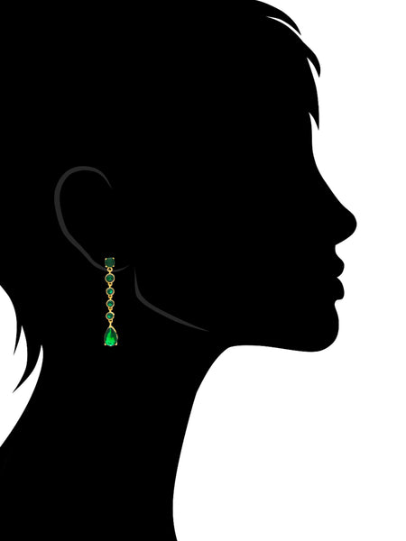Emerald Dangling Drop Earrings