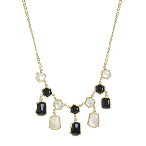 Onyx + Mother Of Pearl Statement Necklace - Closeout