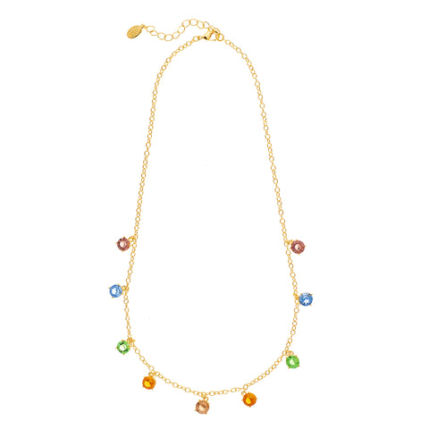 Dangling Rainbow Crystal Necklace