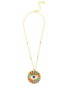 Multi Crystal Evil Eye Pendant