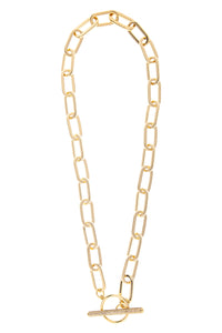 Paper Clip Chain + Cubic Zirconia Toggle Necklace