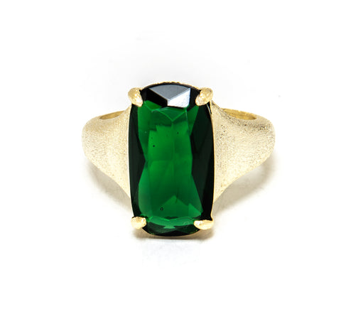 Emerald Rectangular Cocktail Ring