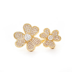 Cubic Zirconia Encrusted Floral Ring