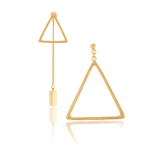 Felix + Lola Asymmetrical Satin Triangle Earrings - Closeout