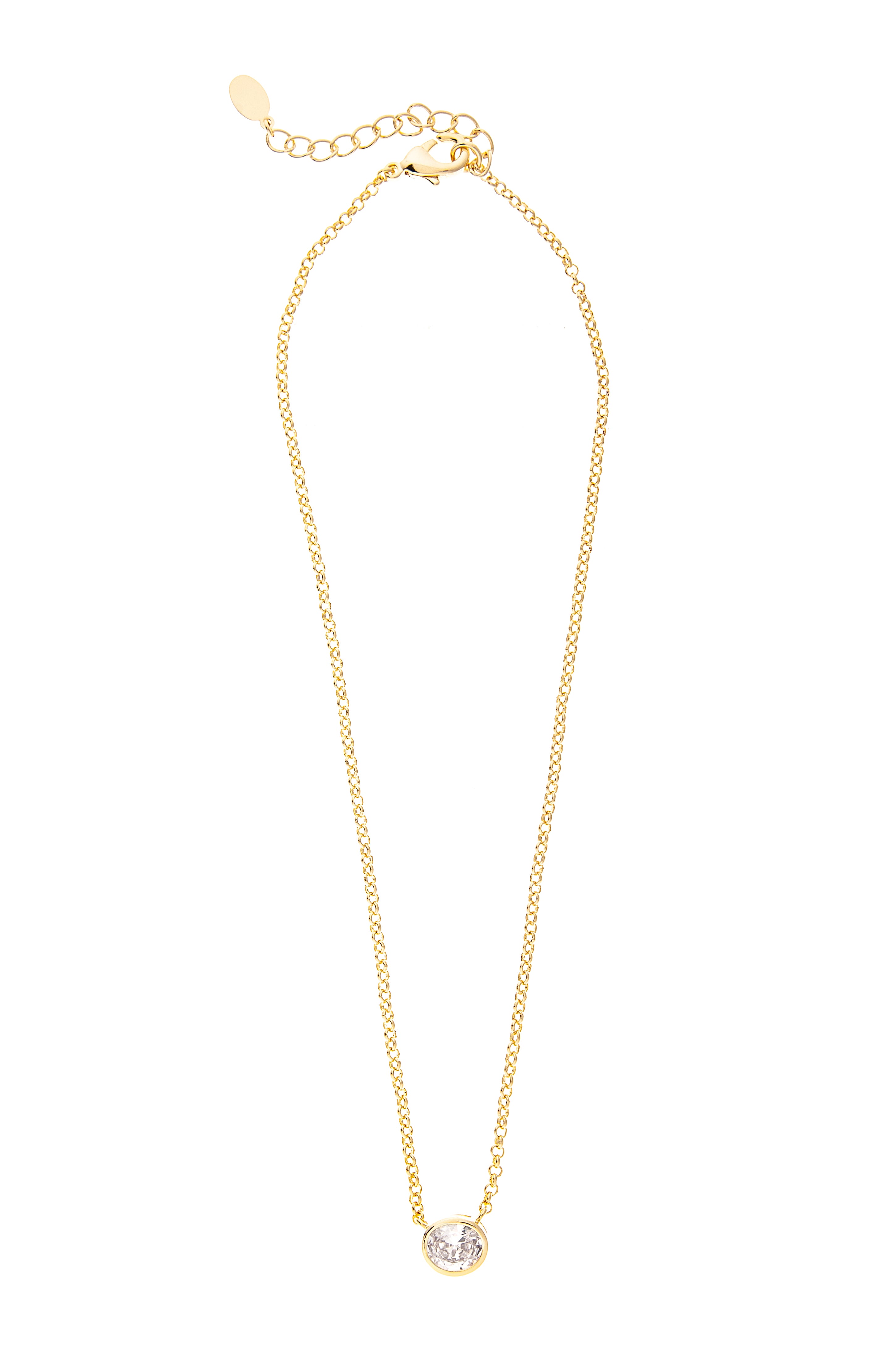 Oval Bezel Cubic Zirconia Pendant Necklace – Rivka Friedman Oval Bezel Cubic Zirconia Pendant Necklace – Rivka Friedman