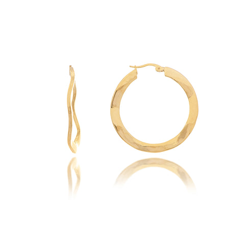 Wavy Polished 1.5" Hoop Earrings