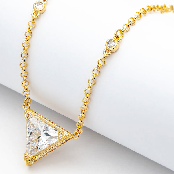 Triangle Cubic Zirconia Accent Necklace