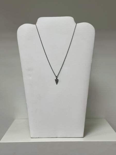 Black Rhodium White Topaz Arrow Necklace - Closeout