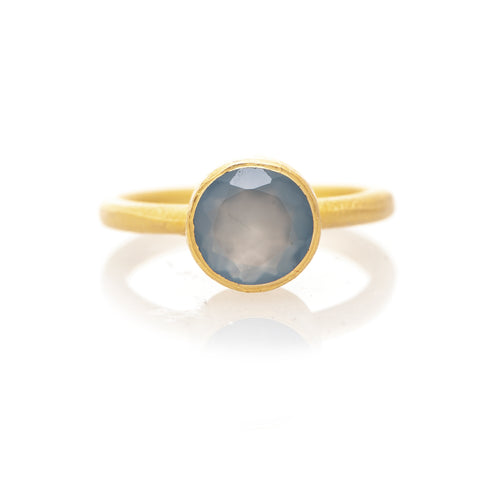 Felix + Lola Blue Chalcedony Stackable Ring - Closeout