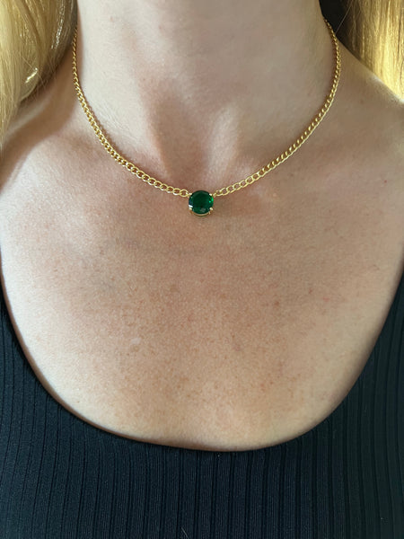 Emerald Solitaire Pendant