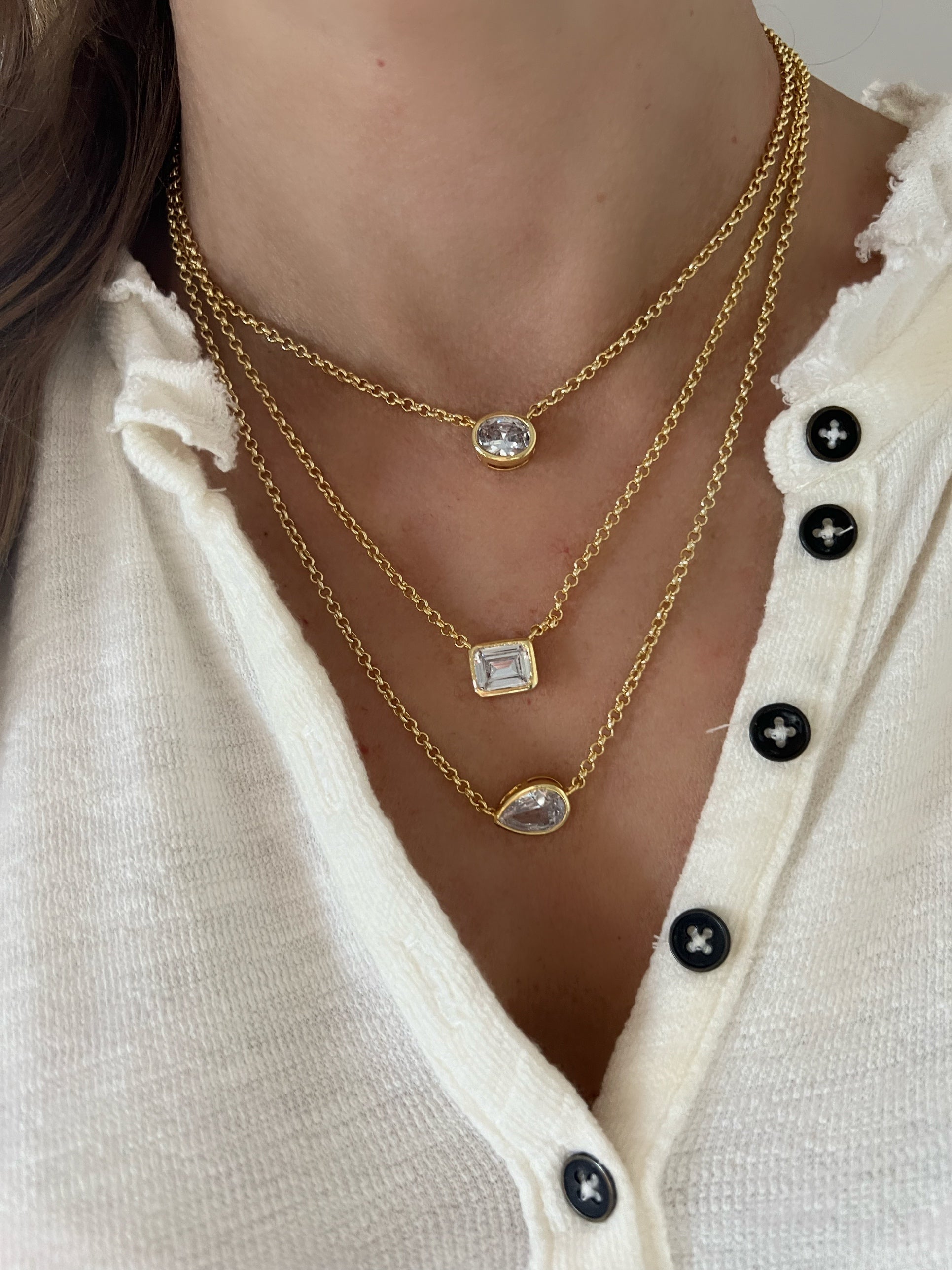 ☆Hei☆ sv925 thin bezel cubic necklace HE24WINSG109XXFR Oval Bezel Cubic Zirconia Pendant Necklace – Rivka Friedman