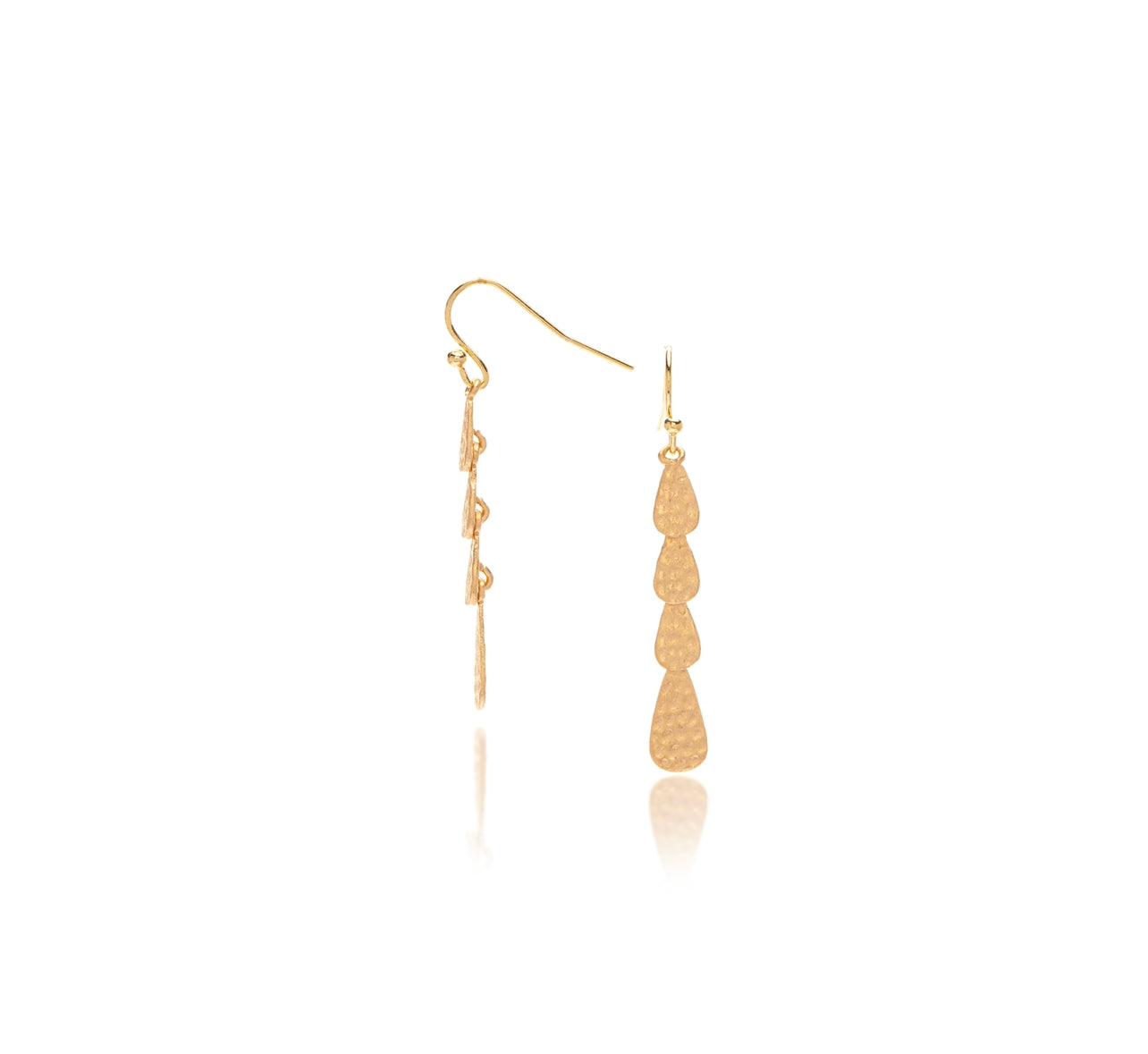Graduated Hammered Link Earrings - Closeout